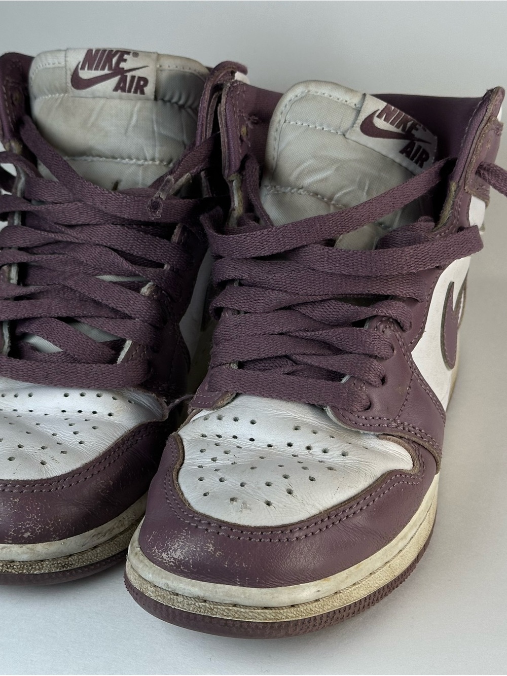 Nike Air Jordan Kid’s High-Top Sneakers in Plum and White